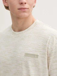 TOM TAILOR Denim T-Shirt Relaxed Fit mit Print Beige/Weiß/Khaki/Creme/Grau