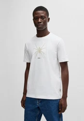 BOSS ORANGE T-Shirt Te_Spiderbat (1-tlg) Braun/Creme/Weiß/Silber/Grau