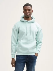 TOM TAILOR Denim Sweatshirt Hoodie mit Logo-Print Grün/Hellgrün/Hellblau/Türkis/Blau