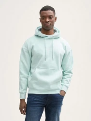 TOM TAILOR Denim Sweatshirt Hoodie mit Logo-Print Grün/Hellgrün/Hellblau/Türkis/Blau