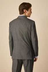 Next Sakko Strukturierte Regular Fit Paspelierte Anzugweste Grau/Hellblau/Blau