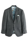 Next Sakko Strukturierte Regular Fit Paspelierte Anzugweste Grau/Hellblau/Blau