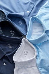 Next Poloshirt 5er-Pack Kurzarm-Poloshirts aus Jersey Blau/Hellblau/Dunkelblau/Grau