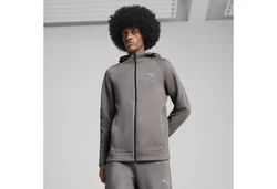 PUMA Sweatjacke EVOSTRIPE Kapuzenjacke Herren Grau/Dunkelgrau/Braun/Hellgrau