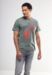 STREET ONE MEN T-Shirt Dunkelgrün/Braun/Grün