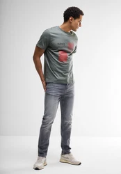 STREET ONE MEN T-Shirt Dunkelgrün/Braun/Grün