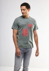 STREET ONE MEN T-Shirt Dunkelgrün/Braun/Grün