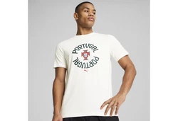 PUMA T-Shirt Portugal ftblNRGY Herren Orange/Creme/Rosa/Weiß