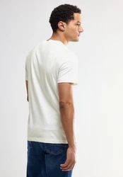STREET ONE MEN T-Shirt mit Rundhalsausschnitt Weiß/Beige/Khaki