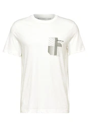 STREET ONE MEN T-Shirt mit Rundhalsausschnitt Weiß/Beige/Khaki