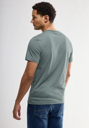 STREET ONE MEN T-Shirt mit Rundhalsausschnitt Dunkelgrün/Grün/Türkis