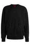 HUGO Herren Sweatshirt DATUMNAS Oversized Fit Schwarz