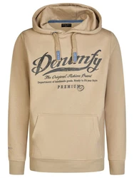 DENIMFY Kapuzenpullover Herren Hoodie DFArno Regular Fit Longsleeve Sweatshirt Khaki/Braun/Beige