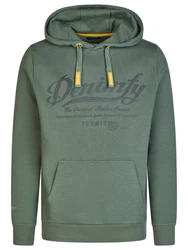 DENIMFY Kapuzenpullover Herren Hoodie DFArno Regular Fit Longsleeve Sweatshirt Dunkelgrün/Grün