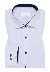 Eterna Langarmhemd Hemd Comfort Fit Hellblau/Fliederfarben/Blau
