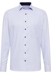Eterna Langarmhemd Hemd Comfort Fit Hellblau/Fliederfarben/Blau
