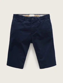 TOM TAILOR Shorts Satin Stretch Chino Dunkelblau