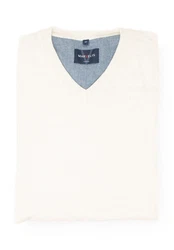 MARVELIS V-Ausschnitt Pullover Casual Fit Wollweiß