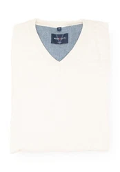 MARVELIS V-Ausschnitt Pullover Casual Fit Wollweiß