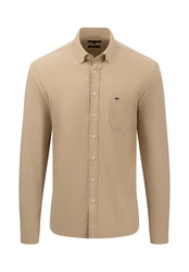 FYNCH-HATTON Langarmhemd Regular Fit Beige/Khaki