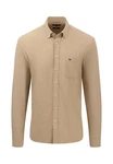 FYNCH-HATTON Langarmhemd Regular Fit Beige/Khaki