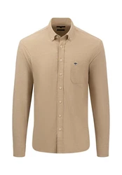 FYNCH-HATTON Langarmhemd Regular Fit Beige/Khaki