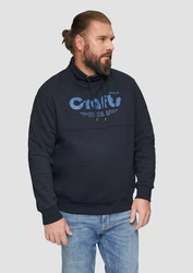 s.Oliver Sweatshirt mit Frontprint und Snood-Kragen Hellblau/Dunkelblau/Blau/Grau