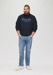 s.Oliver Sweatshirt mit Frontprint und Snood-Kragen Hellblau/Dunkelblau/Blau/Grau
