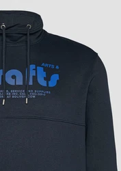 s.Oliver Sweatshirt mit Frontprint und Snood-Kragen Hellblau/Dunkelblau/Blau/Grau