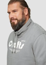 s.Oliver Sweatshirt mit Frontprint und Snood-Kragen Grau/Dunkelrot