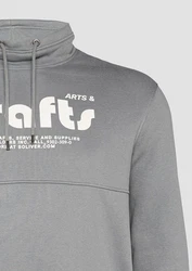 s.Oliver Sweatshirt mit Frontprint und Snood-Kragen Grau/Dunkelrot