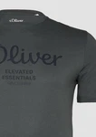 s.Oliver T-Shirt mit Logo-Print Dunkelgrün/Silber/Braun