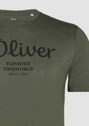 s.Oliver T-Shirt mit Logo-Print Dunkelgrün