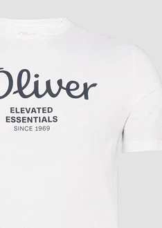 s.Oliver T-Shirt mit Logo-Print Silber