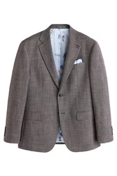 Next Sakko Strukturierte Regular Fit Paspelierte Anzugweste Grau/Braun/Hellblau