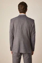 Next Sakko Strukturierte Regular Fit Paspelierte Anzugweste Grau/Braun/Hellblau