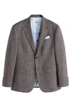 Next Sakko Strukturierte Regular Fit Paspelierte Anzugweste Grau/Braun/Hellblau