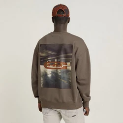 G-STAR Sweatshirt Photo Back Print Khaki/Braun/Gelb/Dunkelgrün/Schwarz/Beige