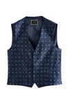 Next Frackweste Regular Fit Weste für besondere Anlässe Dunkelblau/Hellblau/Blau/Pastell