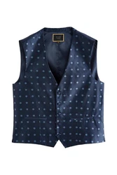 Next Frackweste Regular Fit Weste für besondere Anlässe Dunkelblau/Hellblau/Blau/Pastell