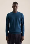 seidensticker Strickpullover Rundhals Dunkelblau/Blau/Türkis