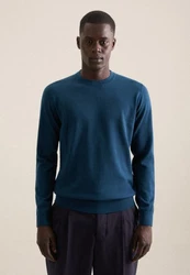 seidensticker Strickpullover Rundhals Dunkelblau/Blau/Türkis