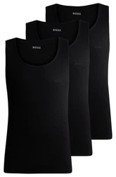BOSS Unterhemd Tank Top RibClassic 3er Pack Schwarz
