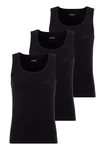 BOSS Unterhemd Tank Top RibClassic 3er Pack Schwarz