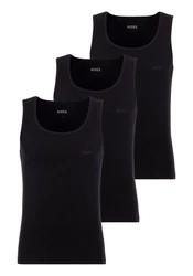 BOSS Unterhemd Tank Top RibClassic 3er Pack Schwarz