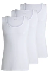 BOSS Unterhemd Tank Top RibClassic 3er Pack weiß
