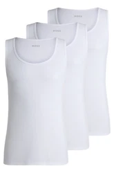 BOSS Unterhemd Tank Top RibClassic 3er Pack weiß