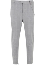 2Y Studios Stoffhose Cropped Pants (1-tlg) Grau/Hellgrau