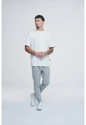 2Y Studios Stoffhose Cropped Pants (1-tlg) Grau/Hellgrau
