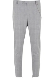 2Y Studios Stoffhose Cropped Pants (1-tlg) Grau/Hellgrau